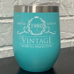 1980 Vintage Design Stemless Wine Tumbler 12 oz Gift Stainless Steel